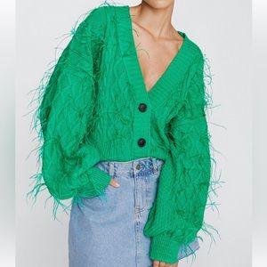 Premium Knit Cardigan, Green, Large- Nasty Gal